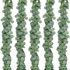 Dekorativa blommor 2m/strip konstgjord växt Eukalyptus Twisted Rattan Ivy Wreath Floral Green Vines Wedding Garden Decoration