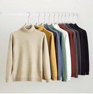 Neue Männer Rollkragenpullover Einfarbig Winter Luxus Business Casual männer Pullover Jumper Rollkragen Tops Mann Kleidung