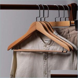 Hangers Racks Hangers Racks For Clothes Clothing Storage Wardrobe Organizer Have Non Slip Shoder 360 Rotating Wood Shirt Dress Jacke Dhh3W