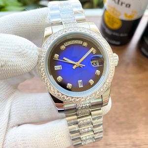 Diamond Mens Watch 40mm Calendar Automatic Mechanical Watches Fashion Wristwatch Stainless Steel Waterproof Wristwatches Montre De Luxe