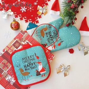 Juldekorationer 2st Oven Mitts Baking Anti-handskar Pad Kitchen Mat ￅr 2022 Navidad Natal Xmas Party For Home