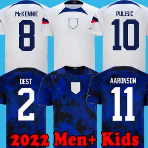 2022 Pulisic USAS Dest voetbaltruien McKennie Aaronson Musah Morgan Lloyd America voetbalhemd Verenigde Staten Lletget Men Kids Sets Reyna Reyna