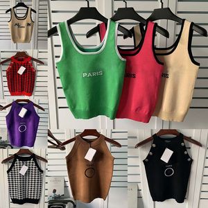 Wholesale Designer Knitted Sweaters Vest T Shirts For Women Letter Print Womens Knits Tops Fashion Sleeveless Tanks Summer Lady Tees Party Nightclub