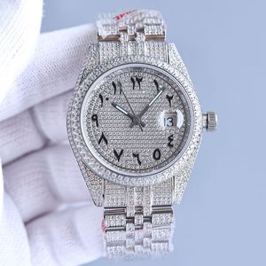 Diamond Watch Mens Automatic Mechanical Movement Watches Sapphire 41mm rostfritt st￥l M￤n vattent￤t armbandsur Montre de Luxe Business armbandsur