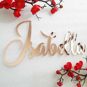 Decoração de festa Nome personalizado Sinais de aniversário de casamento Wood acrílico Corte personalizado Pobooth Props Gifts Definindo suprimentos