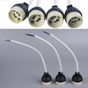 Lamp Holders Ceramic GU10 Base Socket Adapter Wire Connector Porcelain Halogen Holder LampHolder For LED Spot Light Bulb