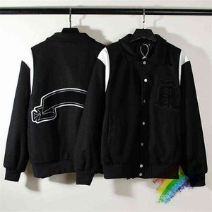 Herrjackor Patchwork Askyourself V10 Varsity Baseball Jacket Män kvinnor Vintage Black White Baseball Jacket T220914