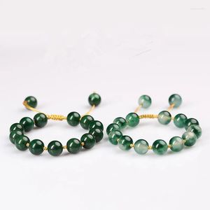 Link Bracelets Arrive 10mm Green Crystal Stone Round Bead Charm Bracelet &Bangle For Women Girls Handmade Party Wedding Jewelry Sl601