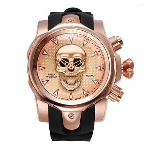 Orologi da polso Skull Watch Men Quadrante grande 3D Rotante Orologi da uomo Top Cinturino in silicone Arrampicata Sport Regalo per Relogio Masculino