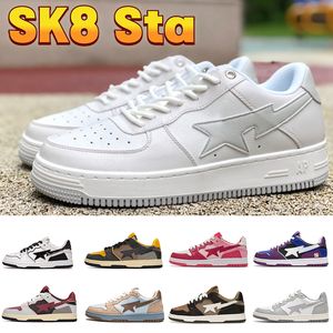 SK8 STA Sapatos casuais Court Bapesta Designer Nigo Men Women Sneaker Sneaker abc camuflando rosa azul vintage bege índigo marrom marfim preto