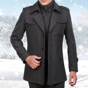 Misto lana da uomo Moda Uomo Collo medio lungo Sciarpa Collo imbottito in cotone Cappotto invernale spesso caldo in lana Cappotto trench maschile Soprabito 220915