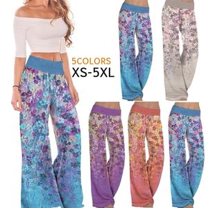 Pantaloni da donna Capris Estate Casual Pantaloni da spiaggia in lino di cotone allentati Retro Bohemia Vita alta Pantaloni dritti tinta unita Pantaloni stampati Yoga Pantaloni larghi 220915