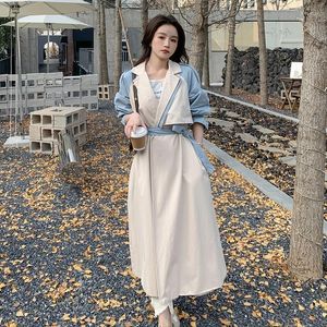 Women's Trench Coats Women's Ladies Coat 2022 Spring Autumn Loose Women Jacket Windbreaker Korean Female Commuter Stitching Simple