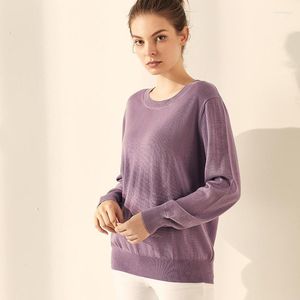 Maglioni da donna 85% seta di gelso 15% cashmere per donna taglie forti maglia a maniche lunghe top pullover maglione caldo invernale filato 48S