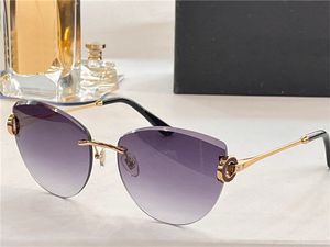 Nya modedesign solglasögon 6160 båglös cat eye cut lins enkel och mångsidig stil utomhus uv400 skyddsglasögon