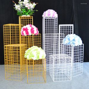 Party Decoration Csfsima Wedding Arch Grid Metal Frame Flower Stand Balloons Mesh Geometric Wrought Iron For Stage