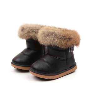 Boots Kids Snow for Girls Boys Winter Children Plush Rabbit Fur Soft Bottom Toddler s Cotton Shoes 220915