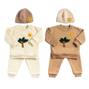 Kläder sätter baby pojke kläder barn fleece topp vinter tjocka varm växer upp flickor småbarn tröja jogger byxor 2pcsset outifs 220915