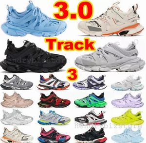 Track 3.0 Mens Womens Running Shoes 3s Branco Triplo Preto Amarelo Branco Rosa Cinza Plataforma Designer Luxo Tess Gomma Nylon Estampado Tênis Couro Moda Casual