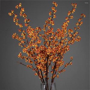 Party Decoration Artificial Green Plants 10 Forks With Leaf Berry Faux Cranberry Branch For Home Table Wedding