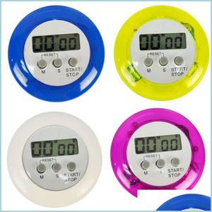 Küchentimer, Kochtimer, digitaler Alarm, Küchentimer, Gadgets, Mini-niedliches rundes LCD-Display, Countdown-Werkzeuge, Batterie installiert mit Dhixx