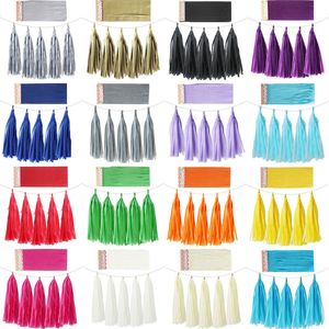 Noel Dekorasyonları 5 PCS Lot Karışık DIY Kağıt Kağıt Tassel Çelenk Düğün Çocukları Tekn Ayrılı Doğum Günü Partisi Bebek Duş Favors Malzemeleri 220914