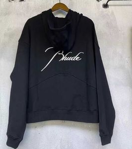 Erkek Hoodies Sweatshirts Yüksek Versiyonu Erken Sonbahar Tarzı Meichao Rhude İşlemeli Mektup Hoodie Zip Hardigan Terry Coat 12