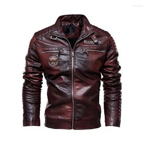 Men's Jackets Men's PU Leather Jacket Motorcycle Style Male Business Casual Coat High Quality Autumn/Winter For Men Clothes