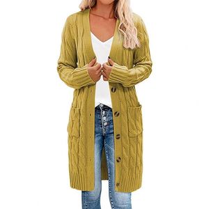 Kvinnors stickor Tees Womens Boho Patchwork Cardigan Casual Loose Long Sweater Open Front Knit Sweaters Coat Korean Style tröja för kvinnor Daily 220915