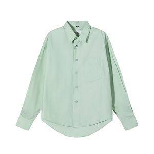 Designer camisa masculina Camisas pólo clássicas e combinando paris moda amor bordado macaron cor longa camisa 558