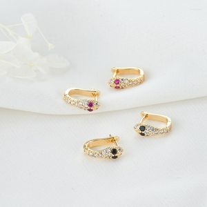 Hoop Earrings Arrival Simple Korean Blck Rosered Zircon Cute Snake Stud For Women Punk Chic Animal Jewelry Pendientes Gifts 2022