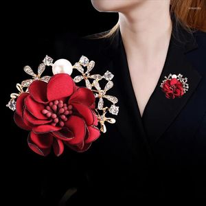 Brooches Korean Cloth Art Fabric Flower Brooch Shirt Collar Vintage Pins And For Women Dress Accessories