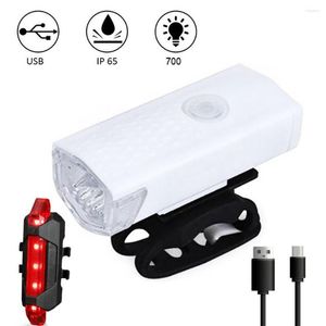 Lighting USB Rechargeable Bicycle Light LED Mountain Cycle Front Bike And 3 Color Taillight Waterproof Flashligh Lamp Set