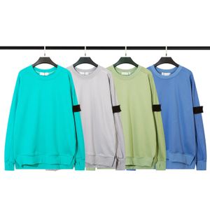 8styles Markendesigner-Kapuzenpullover, funktionelle Manschette, lockerer Rundhalspullover, Frottee-Sweatshirt, Größe M-2XL