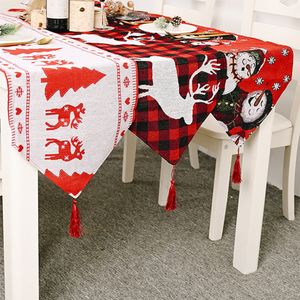 Table Runner Christmas Cloth Cotton Plow Placemat Party Dinner Chair Cobrination Ornamentos de mesa 220914