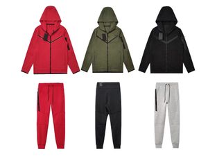 Kalın techfleece Erkek pantolon Tech polar kollu ceket eşofman tasarımcısı uzay pamuk eşofman altları koşu eşofman kapüşonlu bayan hoodies takım elbise