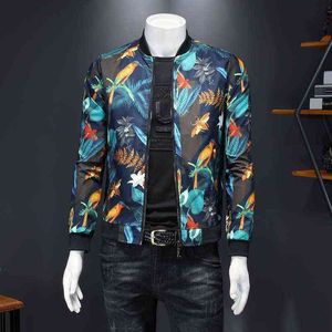 Herrjackor 2022 Fall New Men's Floral Printed Jacket Vintage Classic Fashion Designer Bomber Jackets Men Party Club Outfit Ropa Hombre 5XL T220914