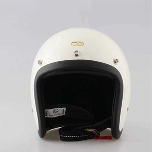 ヴィンテージTTCOカフェレーサーライトウェイトシェルファイバーガラスヘルメットオープンフェイスヘルメット日本語本物の高品質のオートバイカスコQ0630289X