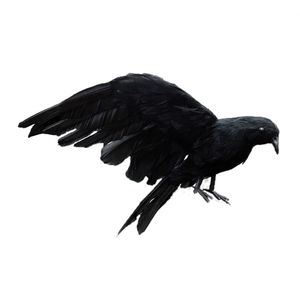 Decora￧￣o de festa Halloween Prop Feathers Crow Bird grande 25x40cm Asas espalhando asas preto modelo de brinquedo de brinquedo de brinquedo ProP 220915