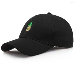 Berets Autumn Summer Pineapple Embroidery Baseball Cap Hipster Hat Fruit Dad Hip Hop Cotton Snapback Hats