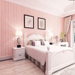 Wallpapers 3D Self-adhesive Textile Wallpaper European Stripe Wall Sticker Bedroom Living Room TV Background Creative