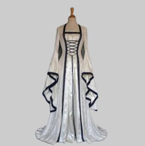 Scene Wear Halloween Dress Medieval Renaissance Flare Sleeve Dress