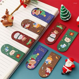 1pcs Yaratıcı manyetik yer imleri Noel tema tasarım serisi DIY dekorasyon kitapları Mark Page Stationery Öğrenci Ofis Tedarik