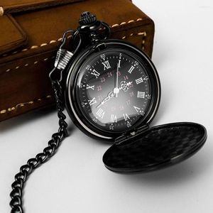 Карманные часы Quartz Watch Мужчины гладкие ретро -глянцевое ожерелье Простой подарок для винтажного стимпанк -ключа Relojes