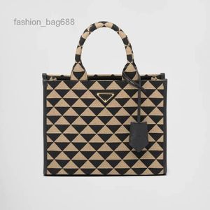 Avondtassen Designer Tote Bags Ladies Triangle Symbole Jacquard stof Luxe contrast geborduurd Handige Messenger Handtas Schoudertas