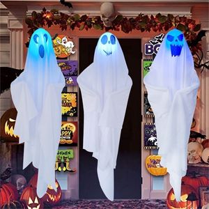 Decorazione per feste Fantasma di Halloween Appeso Fantasma Cortile Decorazione horror Ciondolo Disposizione della sede Puntelli Ciondolo porta fantasma bianco tre confezioni 220915