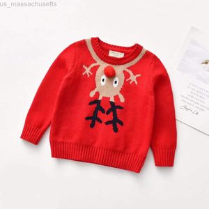 Familjmatchande kläder Citgeett Autumn 2-7 år jul baby flickor pojkar varm tröja toppar tecknad tryck långärmad pullover stickad topps outfit