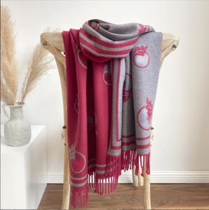 Nuova sciarpa di cashmere spessa calda di alta qualità Sciarpa di nappa da donna in stile lettera invernale Elegante scialle di Pashmina Foulard 12 colori
