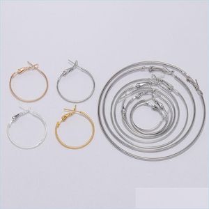 Hoop Huggie 10st/Lot Gold Round Earring Hoop Hooks For Jewelry Making DIY örhängen Tillbehör Tillbehör 1501 Q2 Drop Deliver