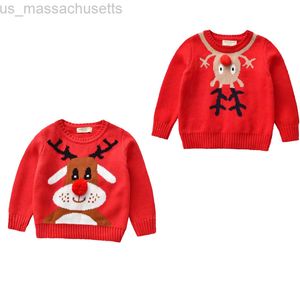 Familjsmatchande kläder Citgeett Autumn 2-7 år jul baby flickor pojkar varm tröja toppar tecknad tryck långärmad pullover stickad topps outfit l220916